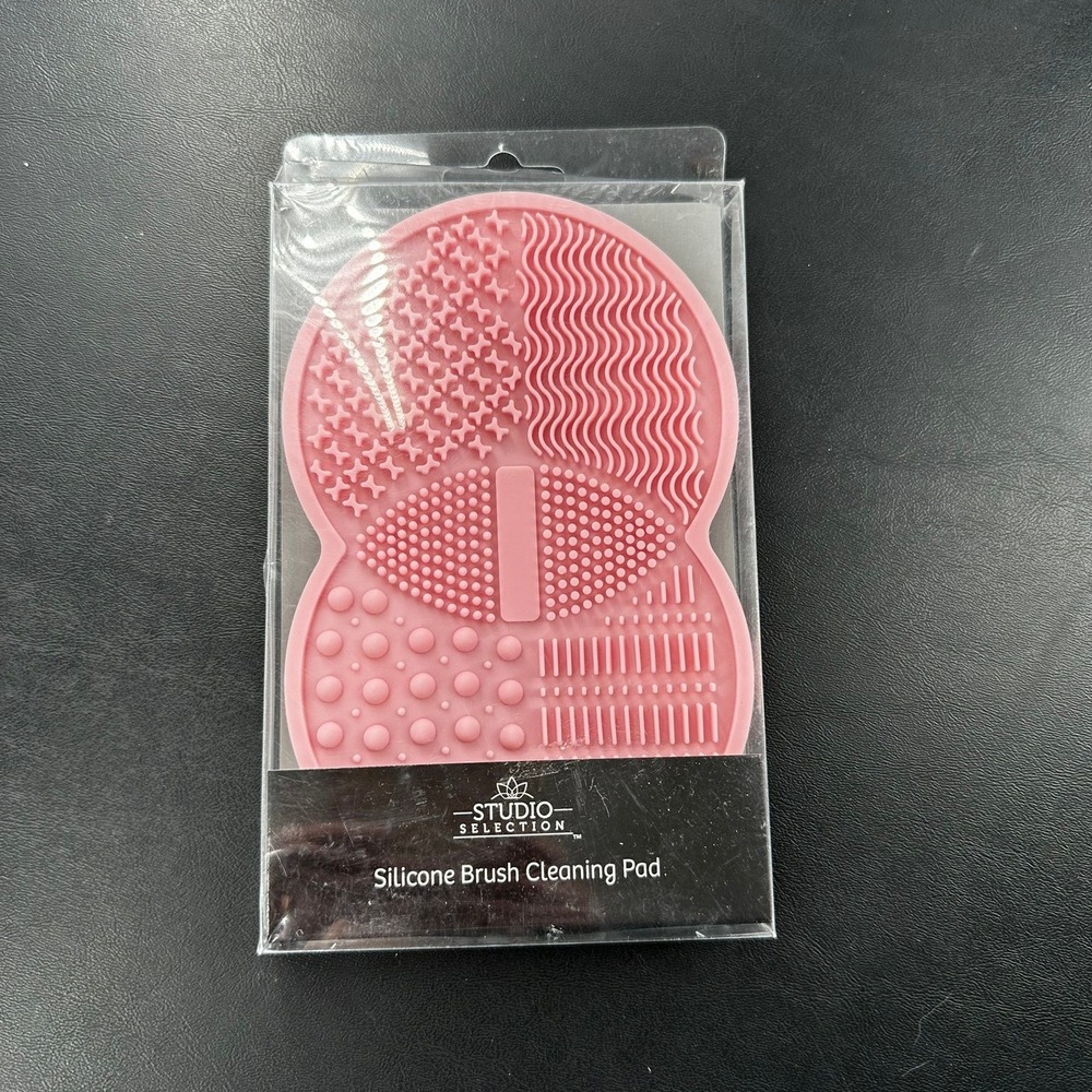 Studio Selection Silicone Brush Cleaning Pad OS Pink Textured Makeup Scrubber